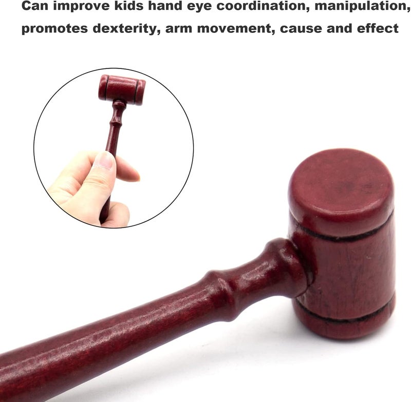 MDEOOSKY 5Pcs Judge Gavel Wood Decor Small Wooden Hammer Judge Gavel Prop Decorative Lawyer Judge Auction Sale - Image 4